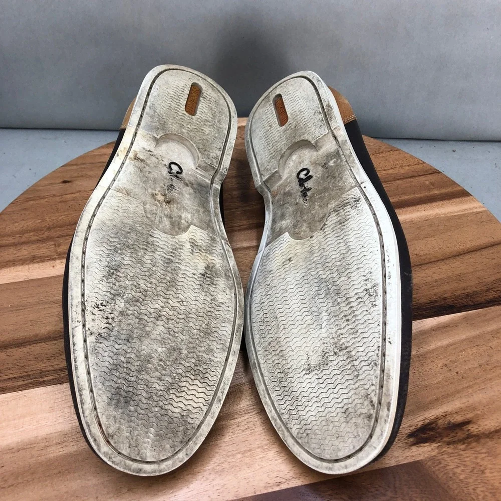 Cole Haan Air Boat Shoes Mens 13 M White Brown Blue Leather Sneakers 2 Eye